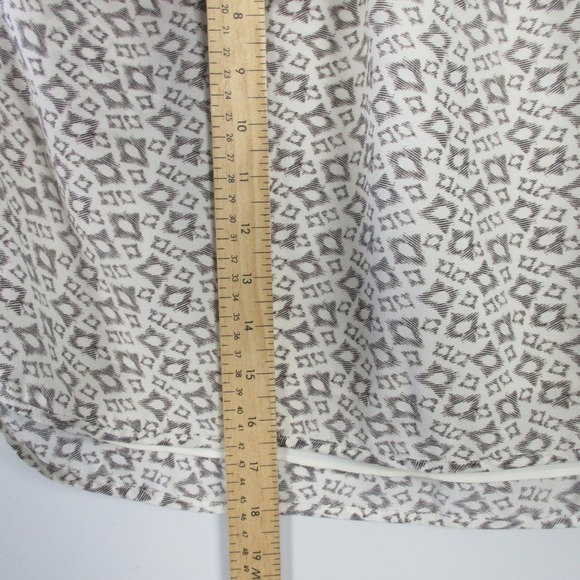 Club Monaco 100% Silk Mini Skirt 2 Brown Tie Pockets Geometric Y2K Low Rise 116 - Picture 12 of 13